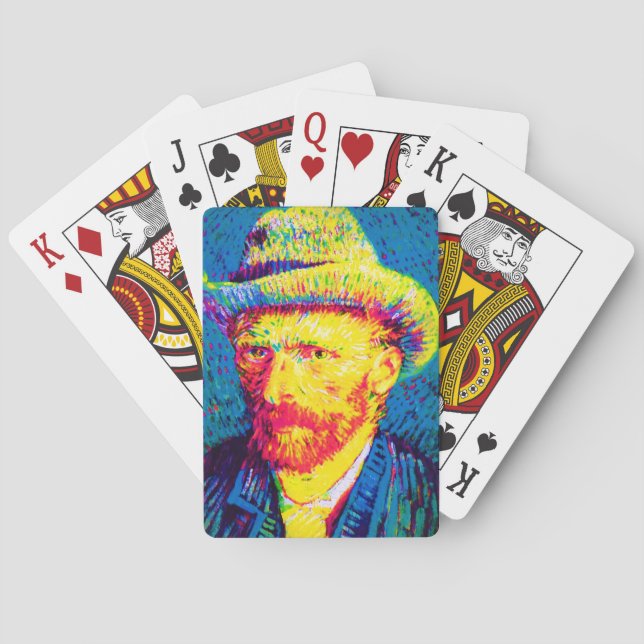 Vincent Van Gogh - Pop Art Self Portrait With Hat Playing Cards (Back)