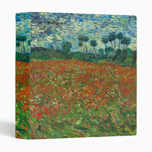 Vincent Van Gogh Poppy Field Floral Vintage Art Binder