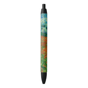 Vincent Van Gogh Poppy Field Floral Vintage Art Black Ink Pen