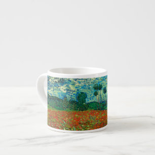 Vincent Van Gogh Poppy Field Floral Vintage Art Espresso Cup
