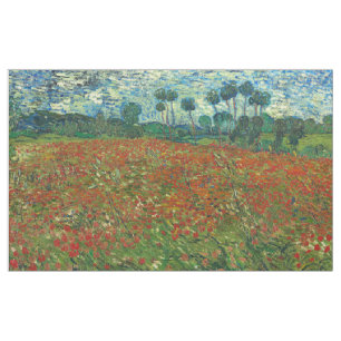 Vincent Van Gogh Poppy Field Floral Vintage Art Fabric
