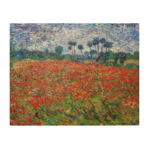 Vincent van Gogh - Poppy Field Wood Wall Art