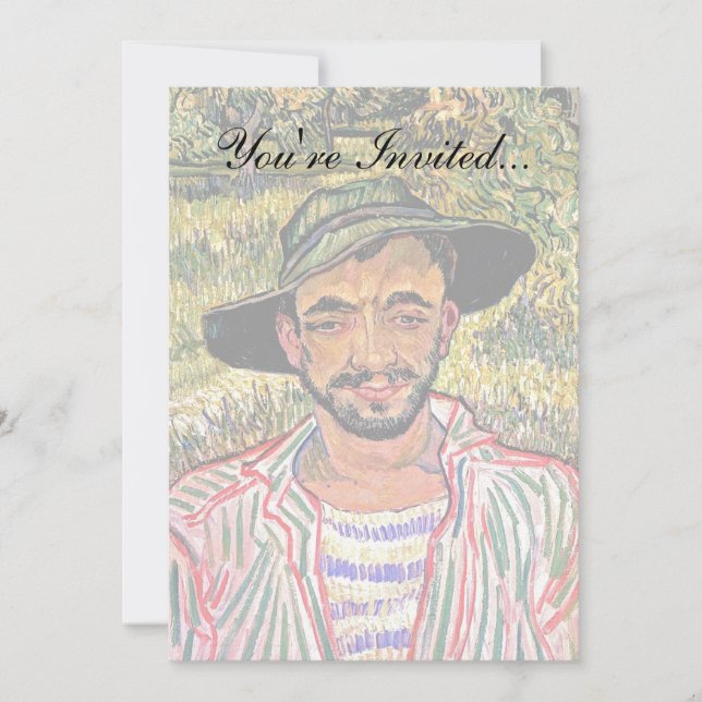 Vincent Van Gogh - Portrait Of A Young Peasant Invitation (Front)