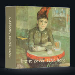 Vincent van Gogh - Portrait of Agostina Segatori Binder<br><div class="desc">Agostina Segatori Sitting in the Cafe du Tambourin (1887) by Vincent van Gogh is a vintage Post Impressionism fine art portrait painting. A woman sitting at a table smoking a cigarette and drinking a draught beer, pression formidable. She was the owner of the Cafe Tambourin, a cabaret (a restaurant or...</div>
