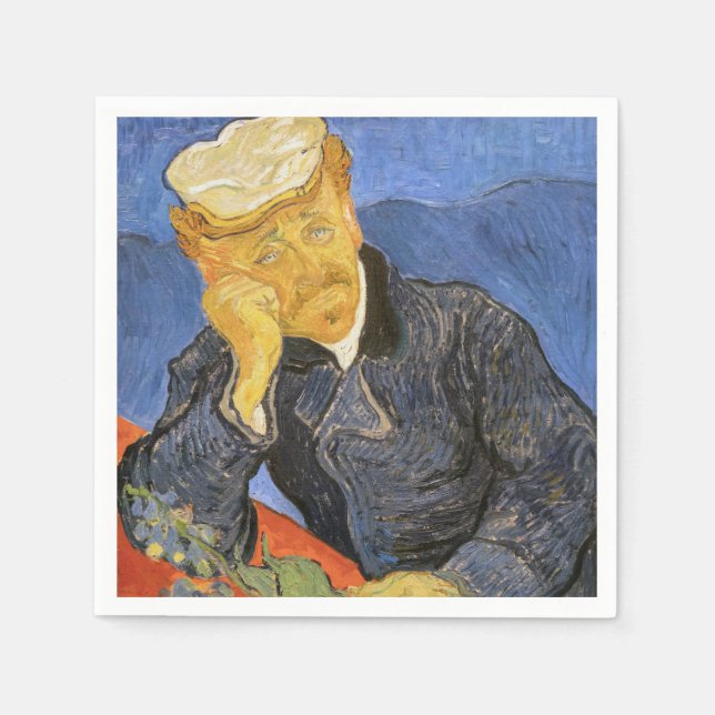 Vincent Van Gogh - Portrait of Doctor Paul Gachet Napkin (Front)