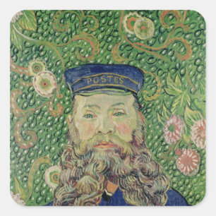 Vincent van Gogh   Portrait of the Postman Square Sticker
