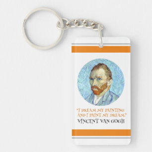 Vincent Van Gogh Portrait with Quote Keychain