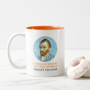 Vincent Van Gogh Portrait with Quote Two-Tone Coffee Mug