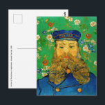 Vincent Van Gogh - Postman Joseph Roulin Postcard<br><div class="desc">Portrait of the Postman Joseph Roulin / Joseph-Etienne Roulin,  le postier - Vincent Van Gogh,  April 1889</div>