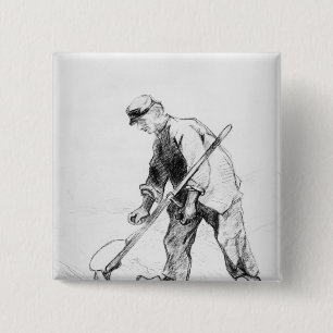 Vincent van Gogh   Reaper 2 Inch Square Button