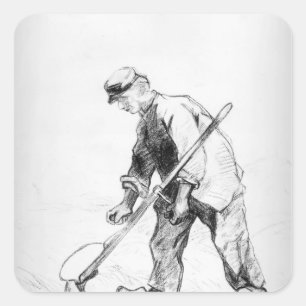 Vincent van Gogh   Reaper Square Sticker