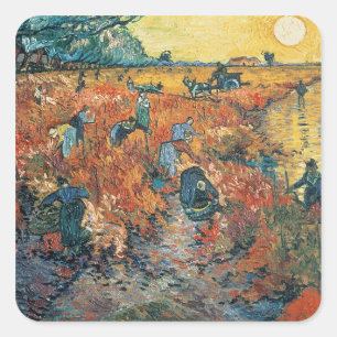 Vincent van Gogh   Red Vineyards at Arles, 1888 Square Sticker
