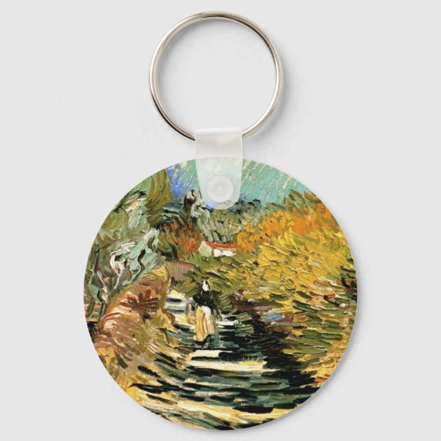 Vincent van Gogh Road at Saint-Remy, Female Figure Keychain (Front)