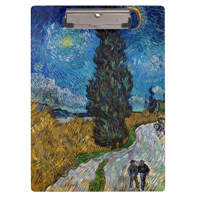 Vincent van Gogh - Road with Cypress and Star Clipboard (Front)