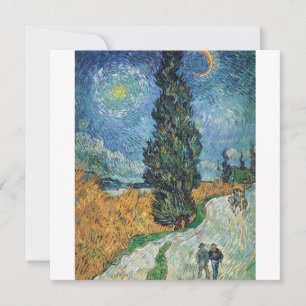 Vincent Van Gogh - Road with Cypress and Star Holiday Card