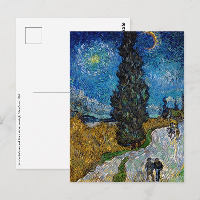 Vincent van Gogh - Road with Cypress and Star Postcard (Front/Back)