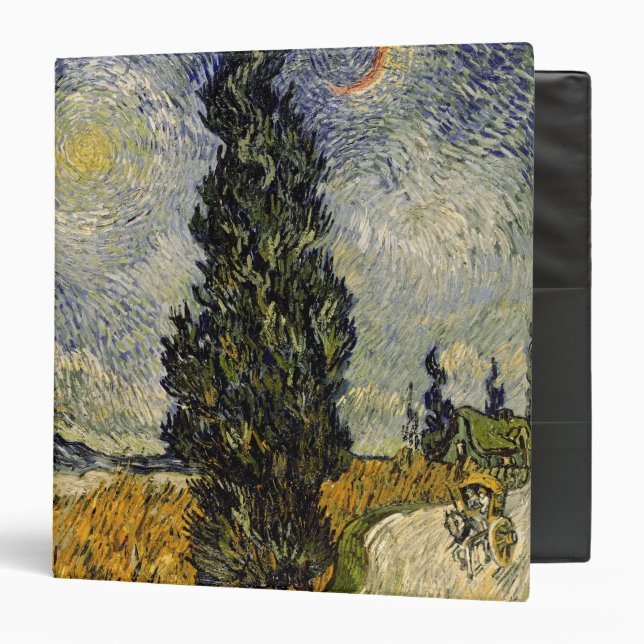 Vincent van Gogh | Road with Cypresses, 1890 Binder (Front/Inside)