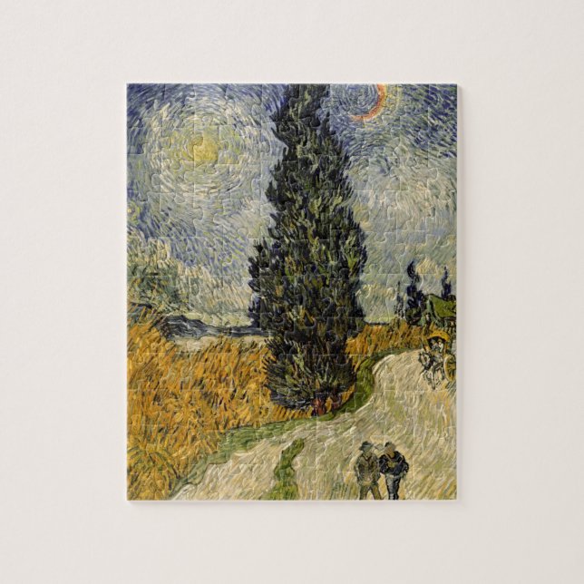 Vincent van Gogh | Road with Cypresses, 1890 Jigsaw Puzzle (Vertical)