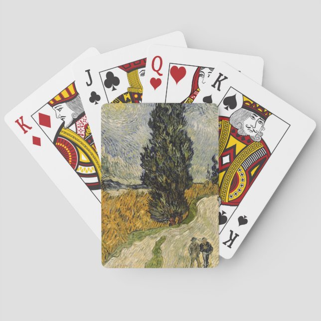 Vincent van Gogh | Road with Cypresses, 1890 Playing Cards (Back)