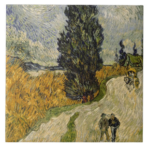 Vincent van Gogh   Road with Cypresses, 1890 Tile