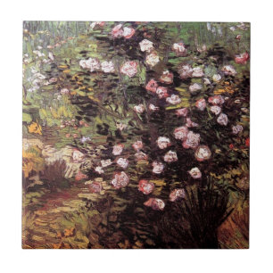 Vincent Van Gogh - Rosebush In Blossom Fine Art Tile