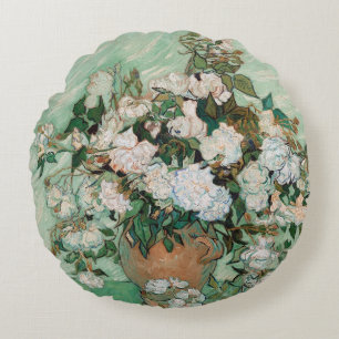 Vincent van Gogh   Roses, 1890 Round Pillow