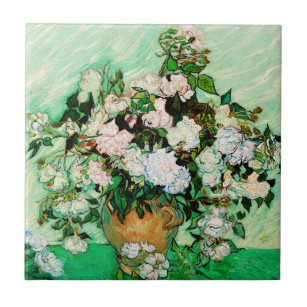 Vincent Van Gogh Roses (1890) Tile