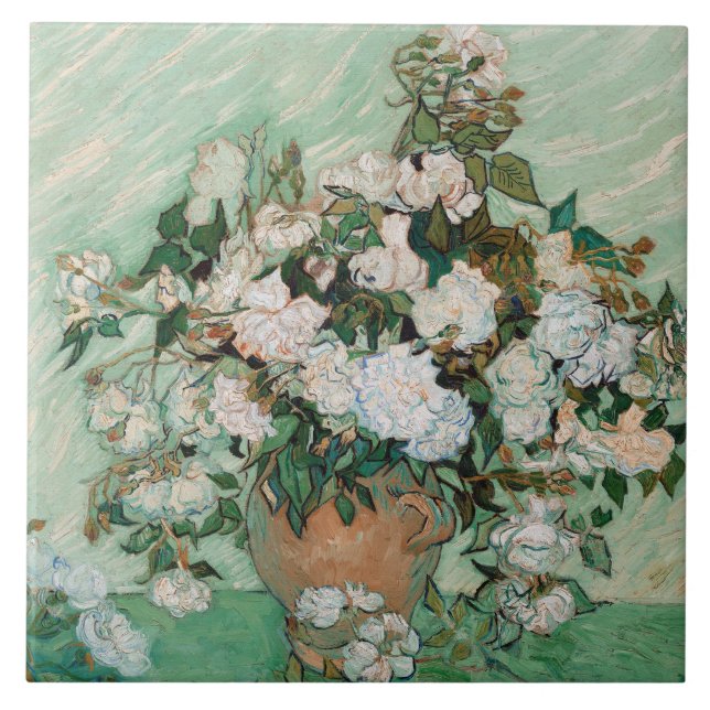Vincent van Gogh | Roses, 1890 Tile (Front)