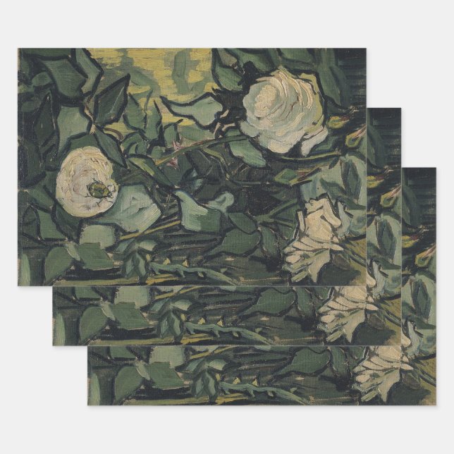 Vincent van Gogh - Roses and Beetle Wrapping Paper Sheet (Set)