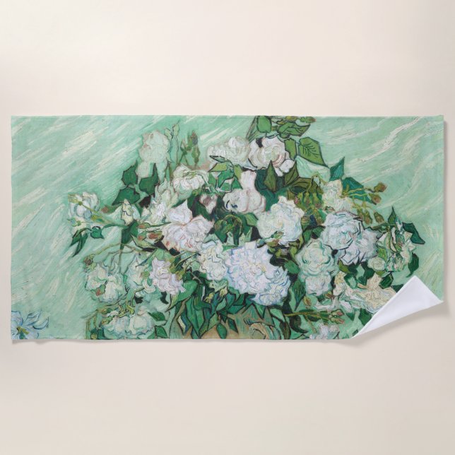 Vincent van Gogh - Roses Beach Towel (Front)