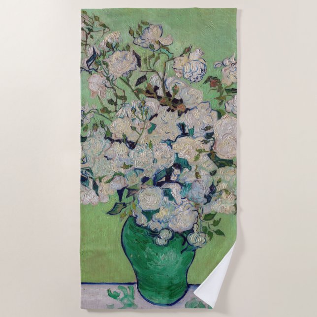 Vincent van Gogh - Roses Beach Towel (Front)