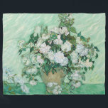 Vincent van Gogh - Roses Fleece Blanket<br><div class="desc">Roses / Still Life: Vase with Pink Roses - Vincent van Gogh,  Oil on Canvas,  1890</div>