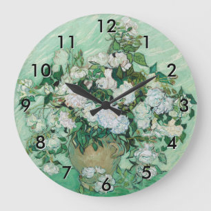 Vincent van Gogh - Roses Large Clock