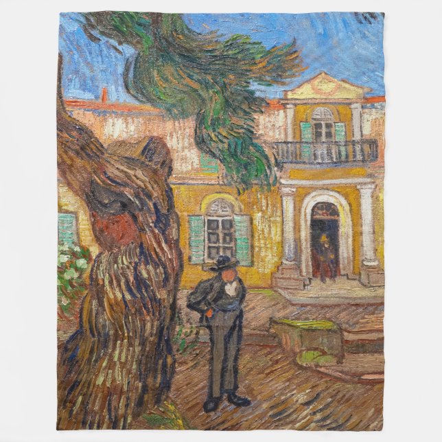 Vincent Van Gogh - Saint-Paul Asylum in Saint-Remy Fleece Blanket (Front)