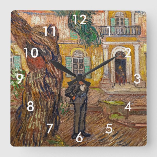 Vincent Van Gogh - Saint-Paul Asylum in Saint-Remy Square Wall Clock (Front)