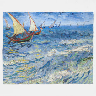 Vincent van Gogh - Seascape at Saintes-Maries Fleece Blanket
