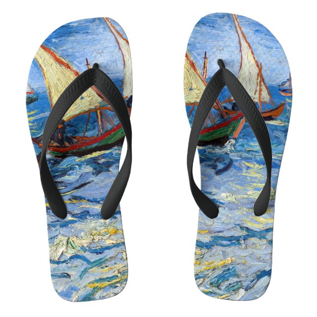 Vincent van Gogh - Seascape at Saintes-Maries Flip Flops (Footbed)