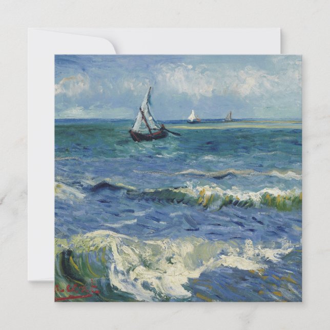 Vincent Van Gogh - Seascape at Saintes-Maries Holiday Card (Front)