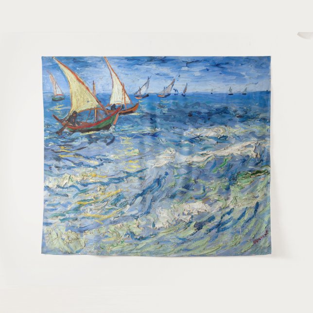 Vincent van Gogh - Seascape at Saintes-Maries Tapestry (Front (Horizontal))