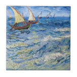Vincent van Gogh - Seascape at Saintes-Maries Tile<br><div class="desc">Seascape at Saintes-Maries - Vincent van Gogh,  Oil on Canvas,  1888</div>