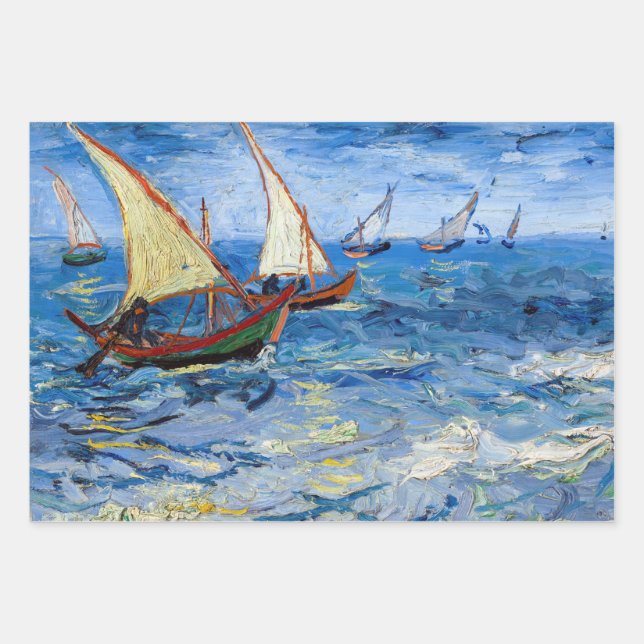 Vincent van Gogh - Seascape at Saintes-Maries Wrapping Paper Sheet (Front)