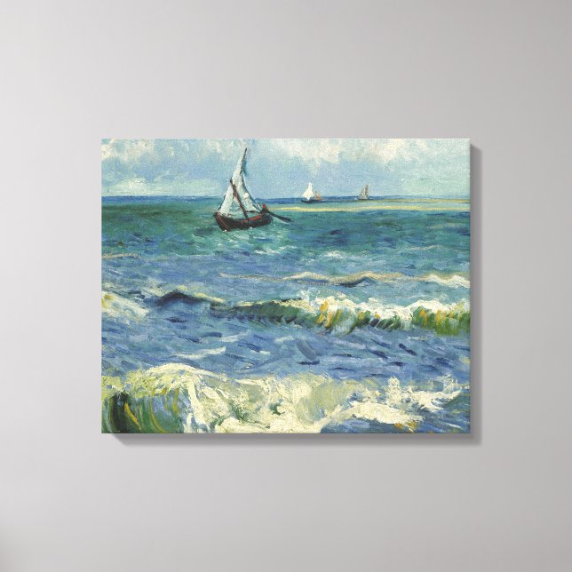 Vincent van Gogh - Seascape near Les Saintes Canvas Print (Front)