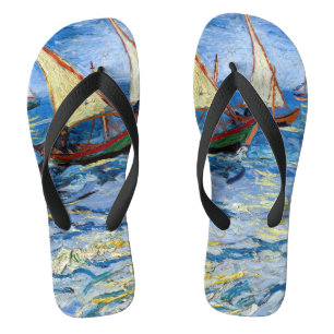 Vincent van Gogh - Seascape near Saintes-Maries Flip Flops