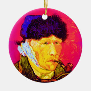 Vincent Van Gogh - Self Portrait Bandage Pop Art Ceramic Ornament