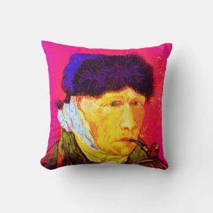 Vincent Van Gogh - Self Portrait Bandage Pop Art Throw Pillow