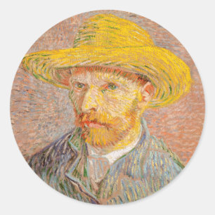 Vincent Van Gogh Self Portrait impressionist paint Classic Round Sticker
