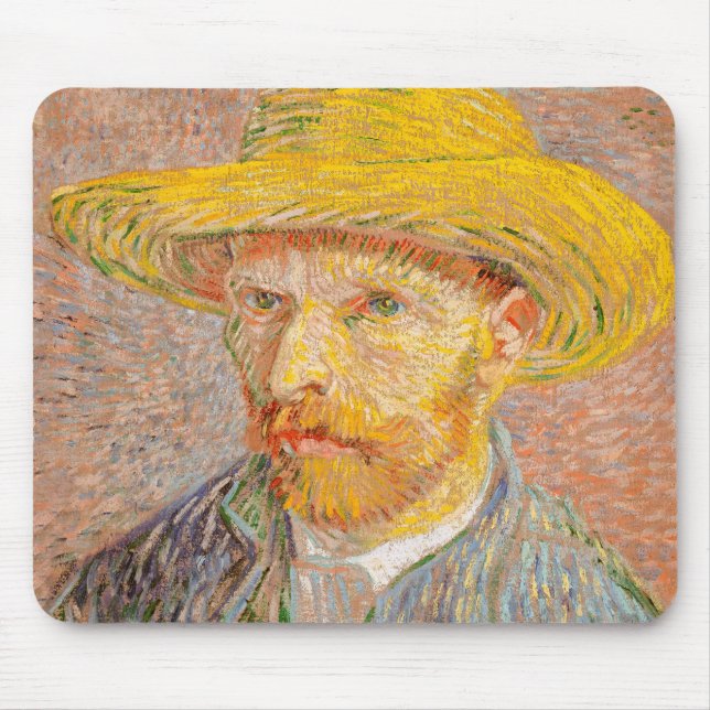 Vincent Van Gogh Self Portrait impressionist paint Mouse Pad (Front)