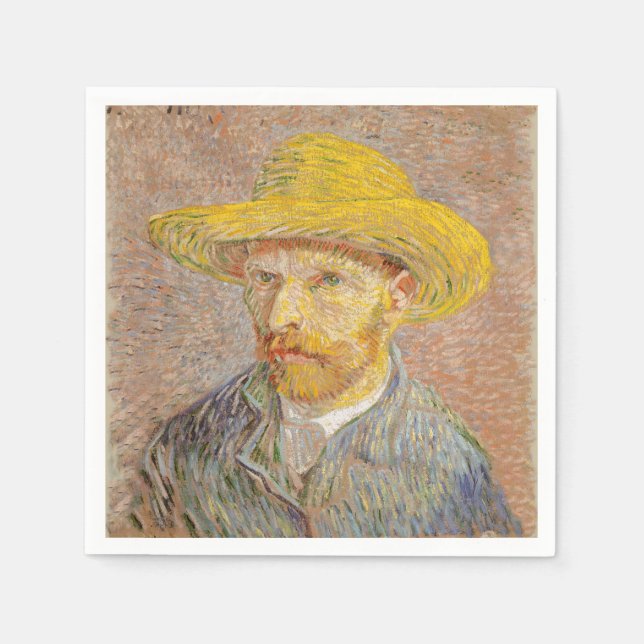 Vincent Van Gogh Self Portrait impressionist paint Napkin (Front)