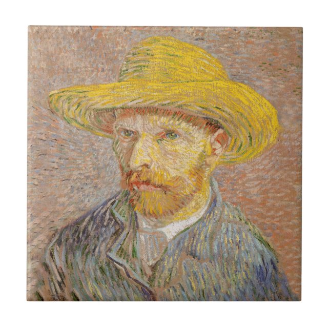 Vincent Van Gogh Self Portrait impressionist paint Tile (Front)