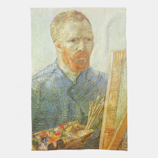 Vincent van Gogh - Self Portrait in Front of Easel Kitchen Towel (Vertical)